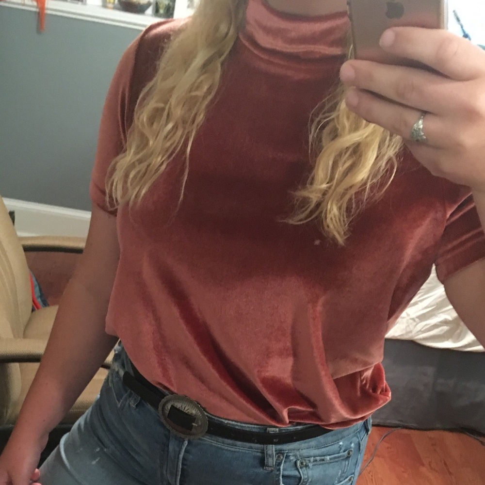 Madewell Burnt orange velvet top